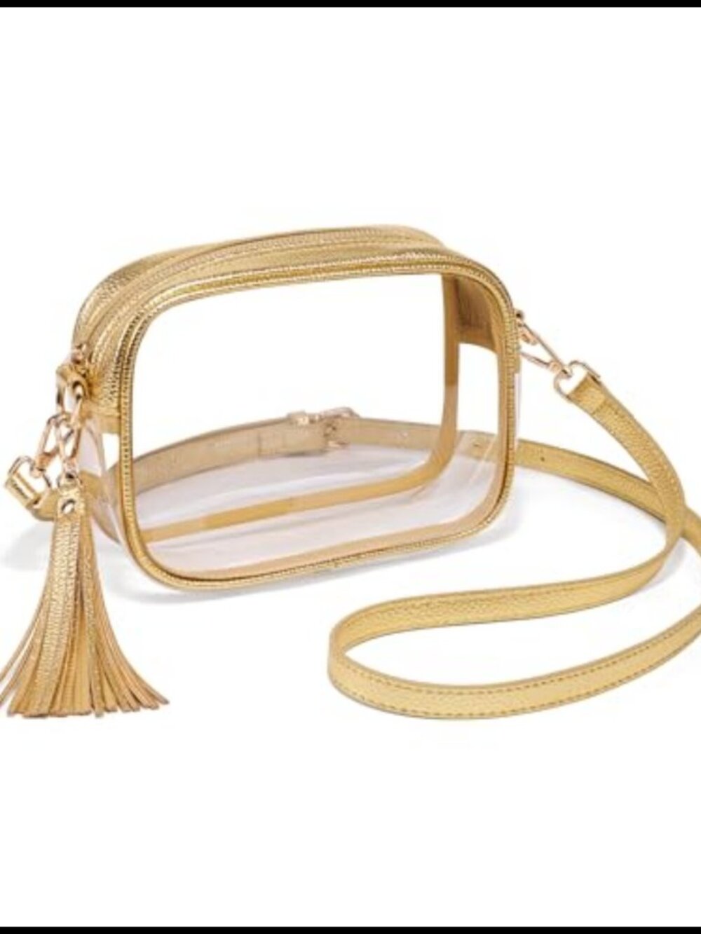 Clear Crossbody Bag Stadium Approved PVC Transparent Purse Adjustable Strap